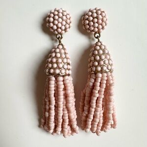 BaubleBar Pink Beaded Tassel Earrings